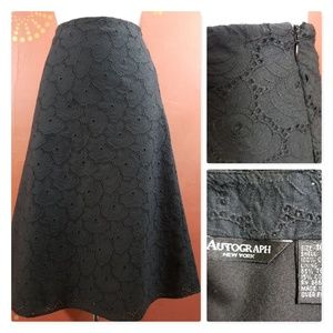 Black Eyelet Skirt Autograph New York Women's Size